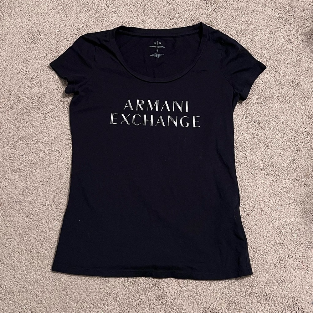 Black A|X Crew Neck Tee